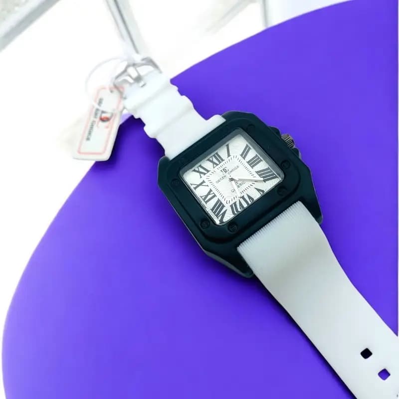 DC Square Dial Silicone Straps Mens Watch